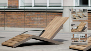 Ares Wooden Outdoor Lounger in Outdoor Setting 2