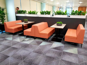 Bruce Modular Seating 4 Seat Low Sofa Banquet Seating with Table