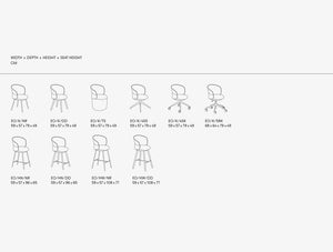 Ekori Chair Collection with Wooden High Top Table Dimensions