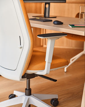 Evo Task Chair with Table in Modern Office Setting