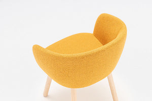 Grace Office Chair with Four Wooden Legs Detail 2