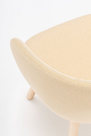 Grace Office Chair with Four Wooden Legs Detail 4