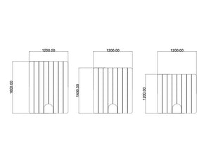 Koala Minimal Freestanding Screen Stripe Dimensions