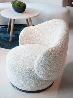 Luna Soft Seating Swivel Chair in White Finish