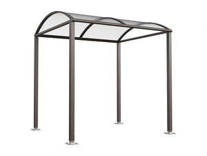 M Barrel Roof Bicycle Shelter with Polycarbonate Dome