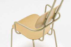 New School High Back Chair on 4 Legged Metal Frame Detail 6