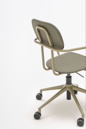 New School Low Back Chair on 5 Star Base with Castors Detail 6