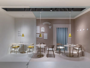 Ef Bb Bfpedrali Hera Chair With Armrests 10 In Different Finishes With Round Table In Cafe Setting