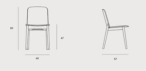 Prop Wooden Dining Chair without Armrests Dimensions