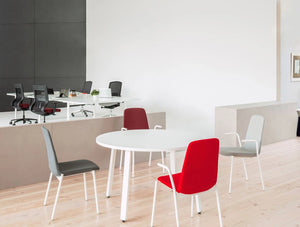 Ulti K Chair With Light Grey Finish And White Coffee Table