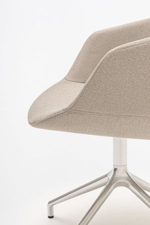 Ultra Office Chair on 4 Star Polished Aluminium Base without Cushion Detail 2
