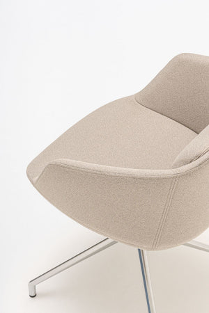 Ultra Office Chair on 4 Star Polished Aluminium Base without Cushion Detail 4