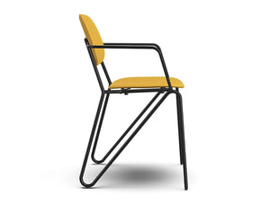 Ws.D Line Upholstered Chair with Curved Legs and Armrest 2