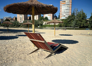 Ares Wooden Outdoor Lounger by the Beach Area