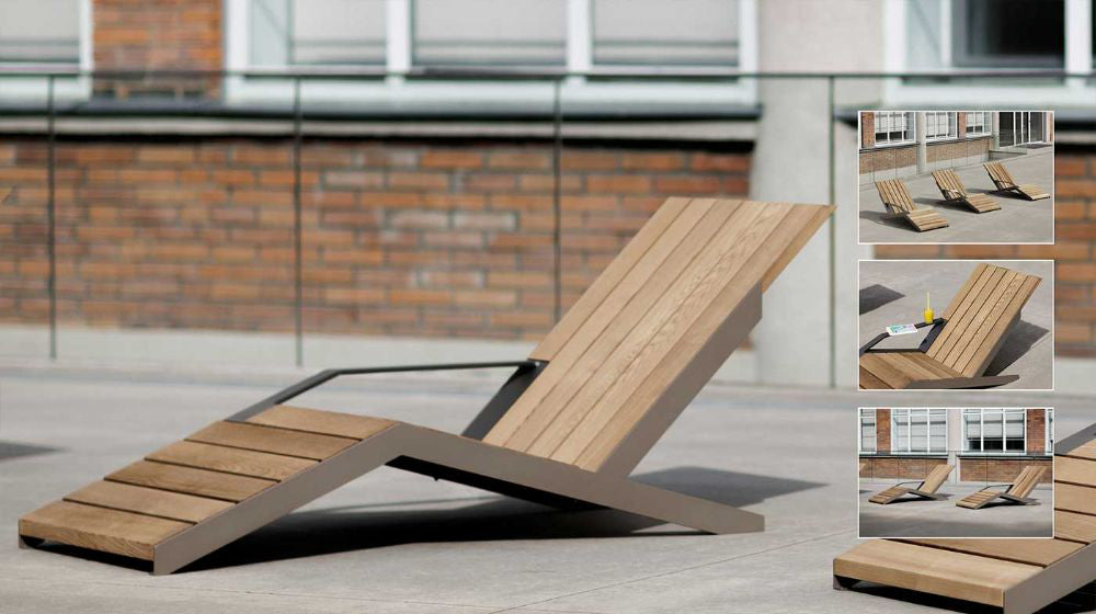 Ares Wooden Outdoor Lounger in Outdoor Setting 2
