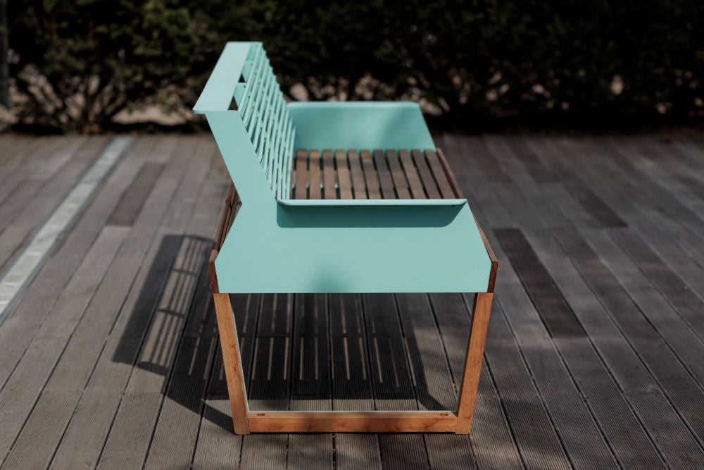 Arko Wooden Outdoor Bench in Outdoor Setting 2