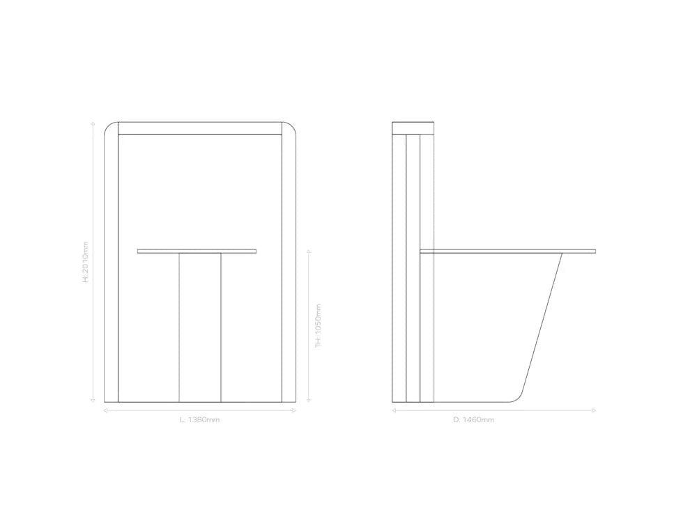 Athena Standing Height Media Unit 5 Person Dimensions