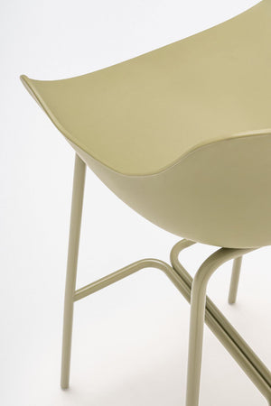 Baltic Basic High Stool with Four Metal Legs Details