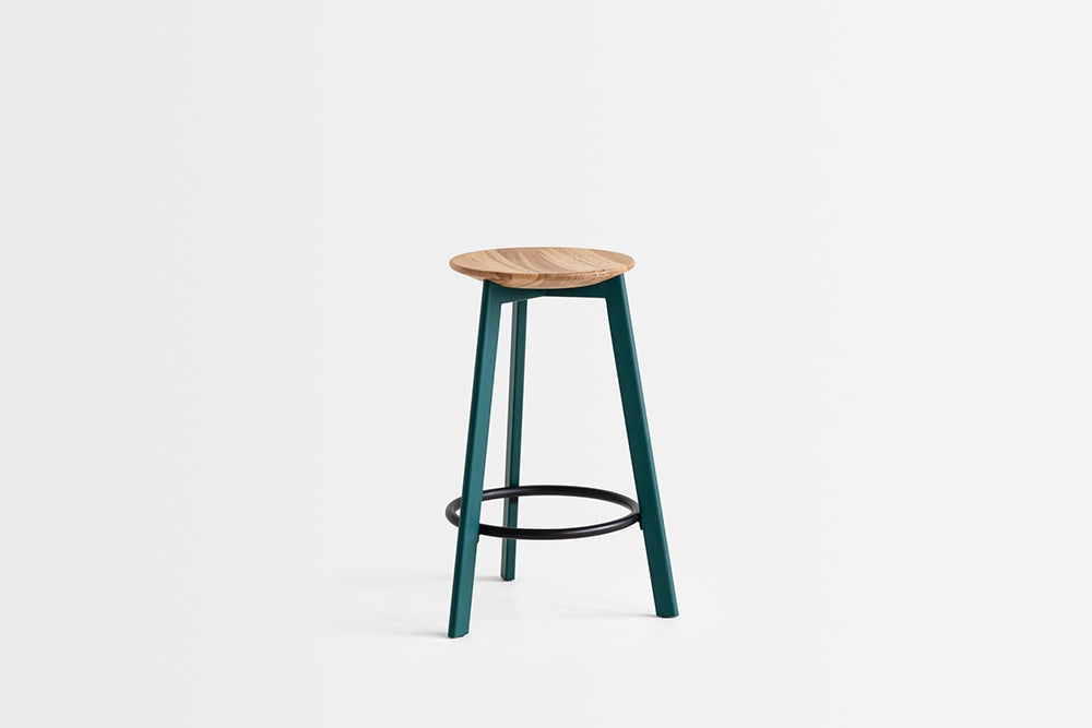 Belem Upholstered Stool with Round Footrest 14