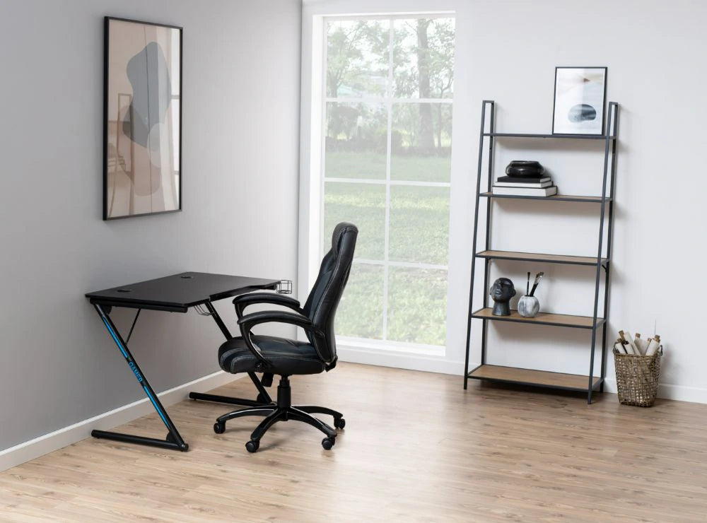 Benjamin Gaming Desk Matte Black 8 with Black Swivel Chair