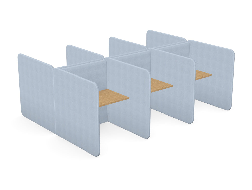Betty 6 Unit Private Desk w Upholstered Divider