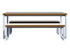 Block Steel White Canteen Table And Benches
