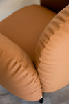 Boho Upholstered Fabric Lounge Armchair Headrest Detail