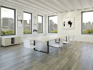 Buronomic Prestige Meeting Executive Table 5 With Black Leg With White Chair In Meeting Area
