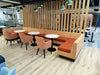 Casper Soft Seating Banquet Dining Booth with Round Table and Tub Chair