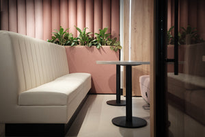 Casper Soft Seating Banquet Dining Booth with Round Table