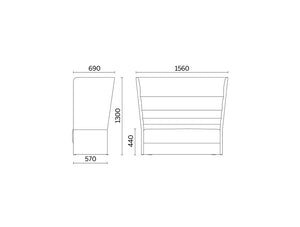 Cell128 2 Seater Sofa Full Height Frame 4 Dimensions