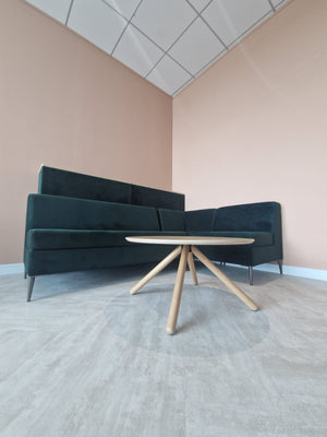 Colin Soft Seating Banquet Dining Booth with Round Wooden Table