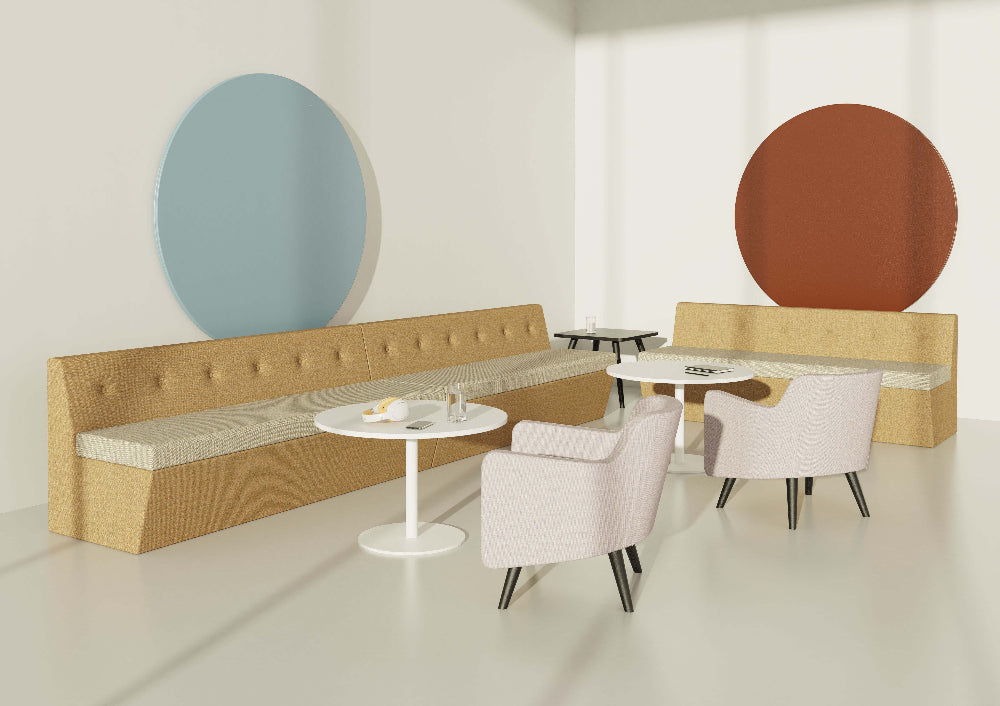 Connie Soft Seating Banquet Dining Booth with Round Table and Armchair