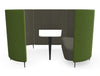 Delia 2 Seater Meeting Den With Table With Grey Interior And Green Exterior