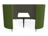 Delia 6 Seater Meeting Den With Table With Grey Interior And Green Exterior And One Seat