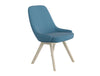 Downtown Soft Seating Office Chair With Blue Finish And Four Wooden Legs Base