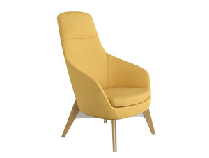 Drive Soft Seating Office High Back Chairs With Yellow Upholstered Finish And Four Wooden Legs