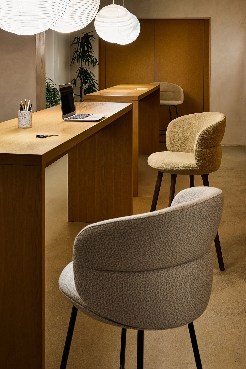 Ekori Chair Collection with Wooden High Top Table