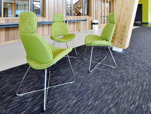 Era Wire Metal Legs Lounge Chair With Pattern Finish