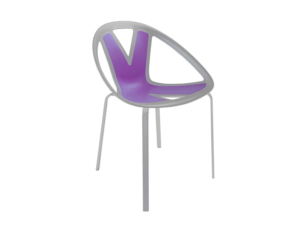 Extreme Stackable Canteen Chair With Purple Finish