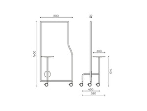 Flos Mobile Freestanding Screen Dimensions