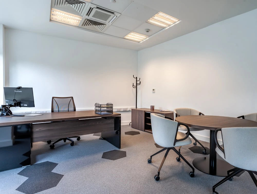 Fold Ireland Office Executive Manager Desk With Storage And Mesh Ergonomic Chair_F12901A7 9E4D 4000 8A82 639F72386Dee