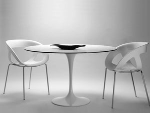 Gaber Saturno Round Table With Trumpet Base En Suite