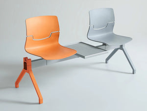 Gaber Slot Beam Seating With Orange And Grey Finish