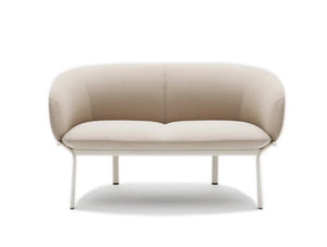 Grace 2 Seater Sofa On 4 Legged Base With White Finish And White Frame