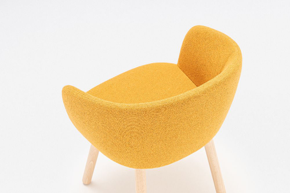 Grace Office Chair with Four Wooden Legs Detail 2