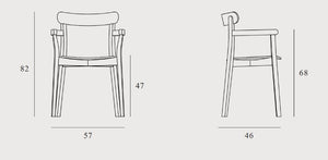 Icho Wooden Dining Armchair Dimensions