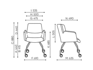 In Access Mobile Conference Chair Dimensions