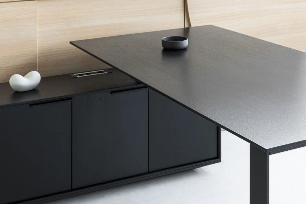 In Office Executive Desk 4 in Black Finish
