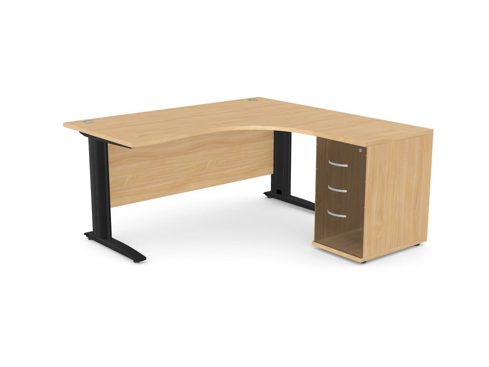 Custom Komo Crescent Desk with Pedestal - Ref: ELTJM6
